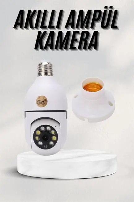 Akıllı Kamera Wifi Kamera Duylu Ampul Görünümlü 360 Derece Dönebilen Ev Kamerası