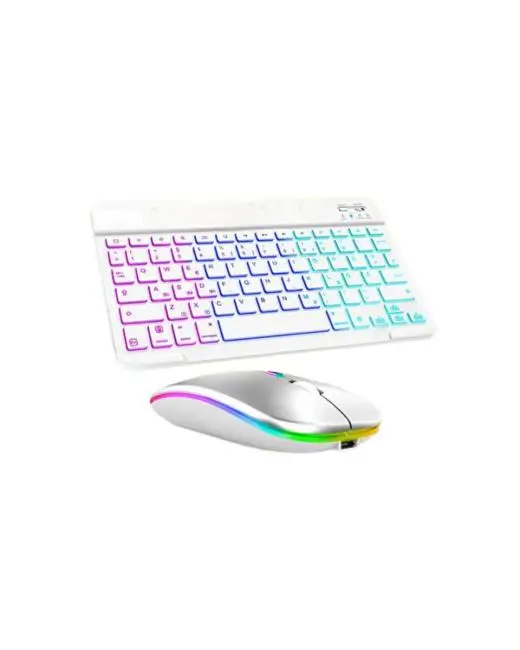 Çoklu Cihaz Uyumlu Kablosuz Klavye Mouse Seti Aydınlatmalı