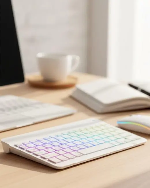 Çoklu Cihaz Uyumlu Kablosuz Klavye Mouse Seti Aydınlatmalı