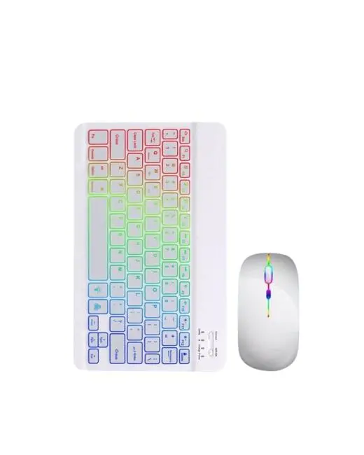 Çoklu Cihaz Uyumlu Kablosuz Klavye Mouse Seti Aydınlatmalı