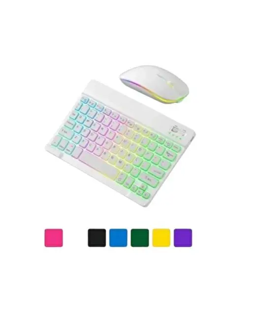 Aydınlatmalı Kablosuz Klavye Mouse Seti Bluetooth Bağlantılı Çoklu Cihaz Uyumlu
