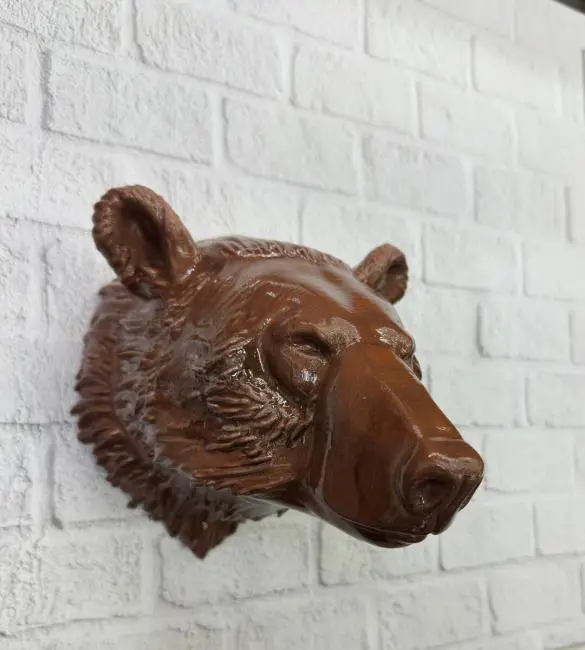 Dekoratif Ayı Duvar Heykeli Asılabilir Hediyelik 25x19 cm