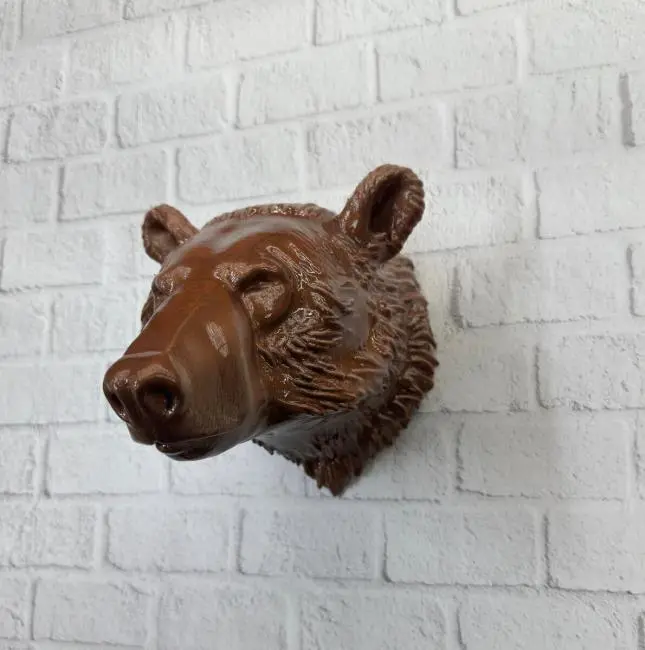 Ev ve Ofis İçin Dekoratif Ayı Başı Heykel Hediyelik Duvar Aksesuarı