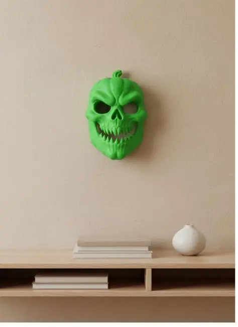 Yeşil Dekoratif Korku Maskesi Duvar Süsü