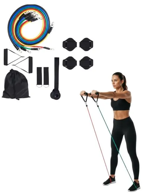 11 Parça Çok Fonksiyonlu Kapı Arkası Egzersiz Bandı Ev Tipi Spor Seti