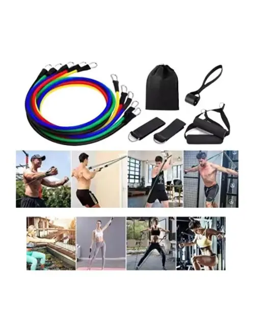11 Parça Çok Fonksiyonlu Kapı Arkası Egzersiz Bandı Ev Tipi Spor Seti