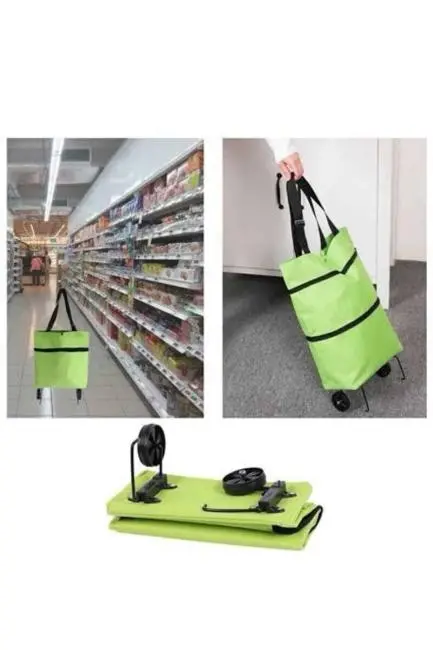 Alışveriş Çantası Katlanabilir Pazar Arabası Tekerlekli Pazar Arabası Katlanabilir