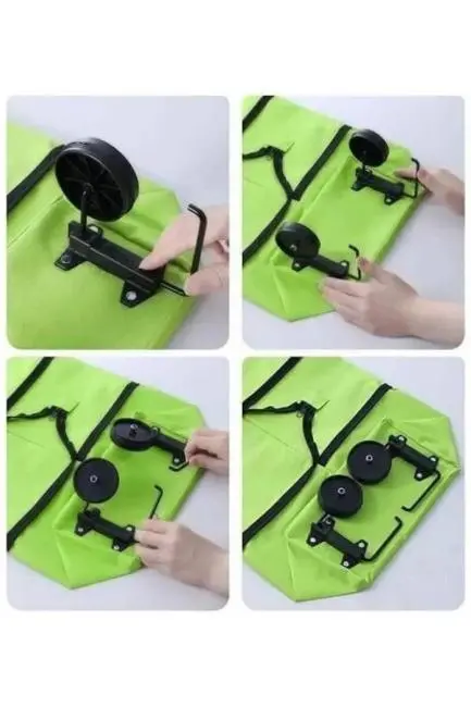 Alışveriş Çantası Katlanabilir Pazar Arabası Tekerlekli Pazar Arabası Katlanabilir