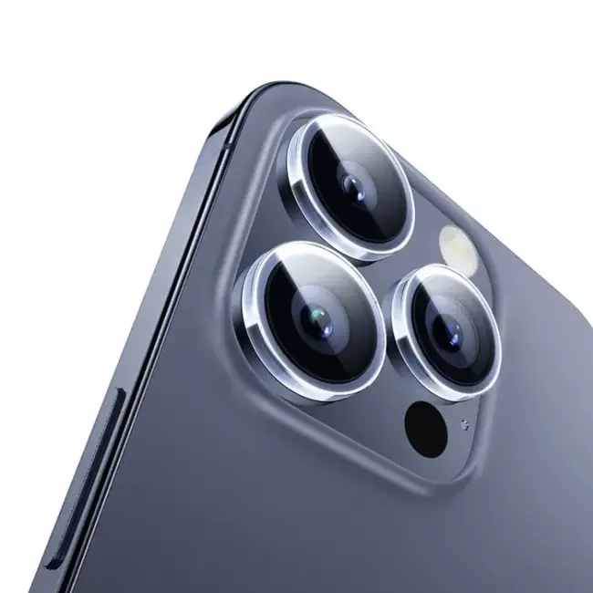 Baseus iPhone 15 Pro/15 Pro Max için Sapphire Serisi HD Cam Kamera Koruyucu-(5775)