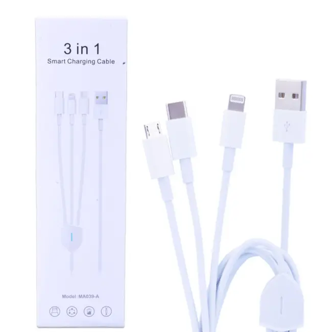 Ally Ma039-A Usb-Type-C Micro Usb & Lightning 3in1 Usb Kablo-(5775)