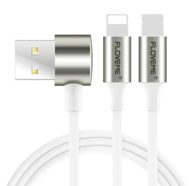 Floveme 2 İn1 İPhone 14-13-1211 Ve Micro Usb Şarj Kablosu-(5775)