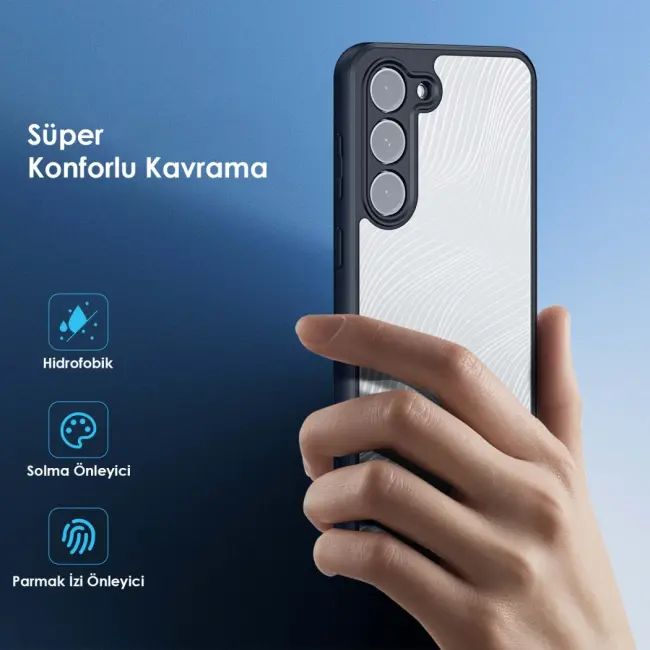 Dux Ducis SM Galaxy S23 Plus Aimo Series Premium Buzlu Sert PC-TPU Kılıf-(5775)