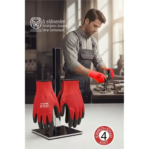 Ultra Dayanıklı Kavrama Teknolojili 4\'lü İş Eldiveni Seti - Profesyonel Atölye ve Montaj Serisi