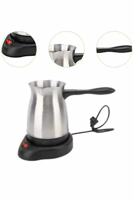 Paslanmaz Çelik Türk Kahvesi Makinesi 6 Fincan Kpasiteli Elektrikli Cezve