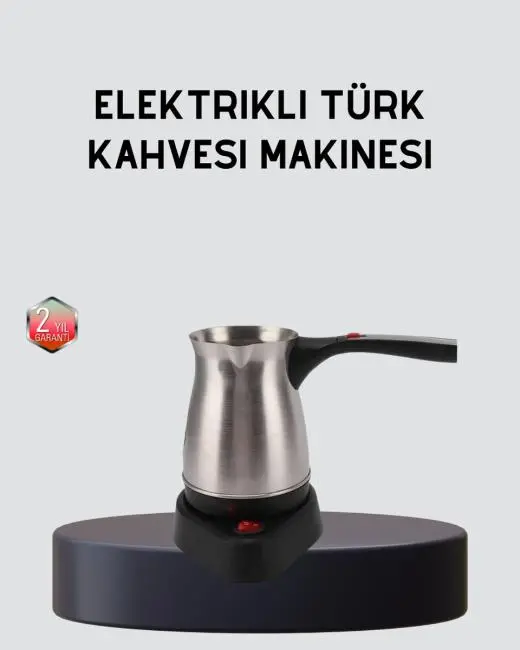 Elektrikli Türk Kahvesi Cezvesi 800W Kablosuz Döner Tabanlı