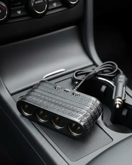 Araç İçi Güç Dağıtıcı 4 Çakmaklık 2 USB 1 Type C Şarj Ünitesi