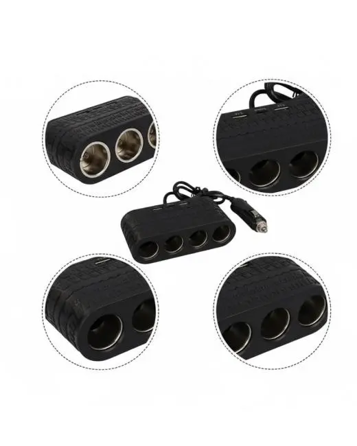 4 Çakmak Girişli Araç Çoklayıcı Type C ve USB Destekli Güvenli Güç Dağıtıcı