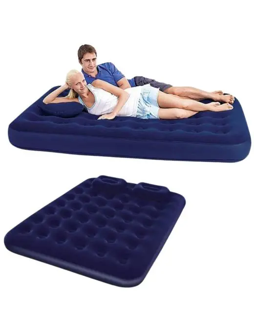 Konforlu Çift Kişilik Şişme Yatak Flokeli Yüzey Dayanıklı Gövde