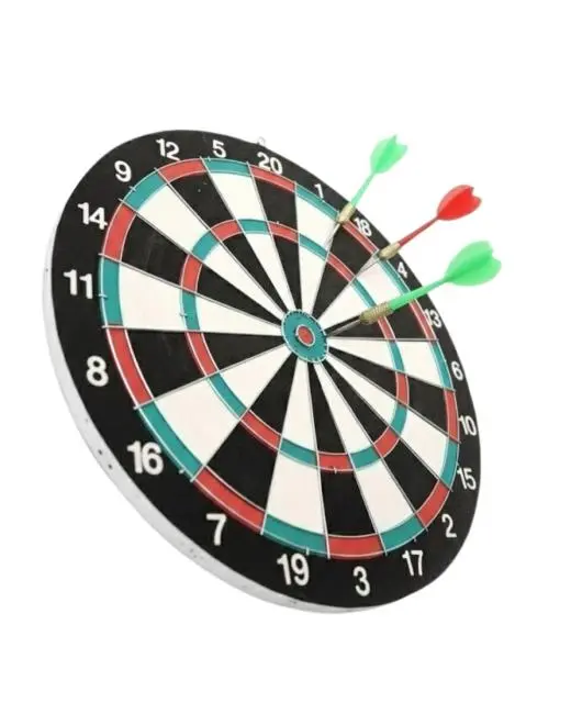 17 İnç Dart Tahtası Sağlam Ahşap Gövde ve Metal İğneli Dart Okları