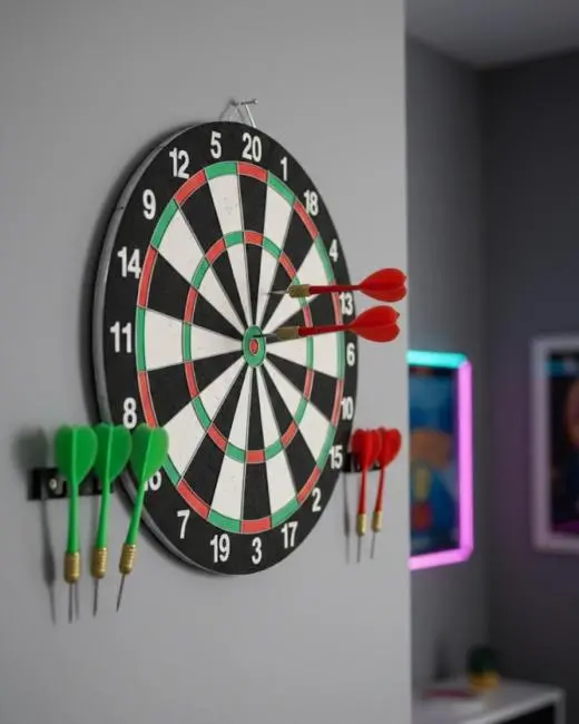 Şık Tasarımlı Dart Tahtası 12 İnç Dayanıklı Ahşap Gövde