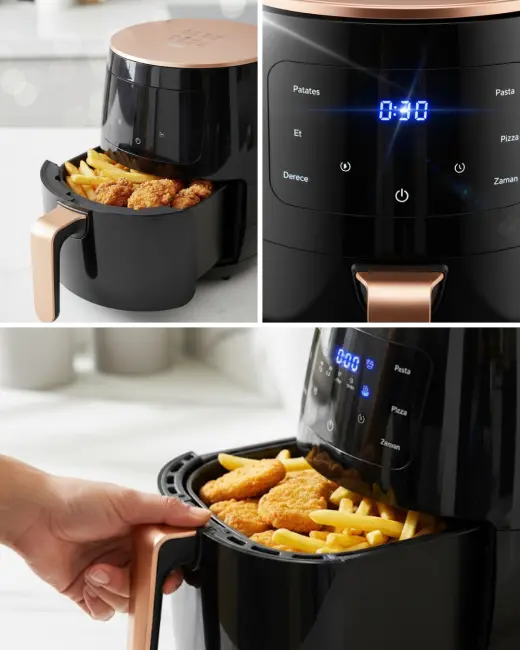 Büyük Kapasiteli Air Fryer Aile Boyu Pişirme ve Kolay Temizlik