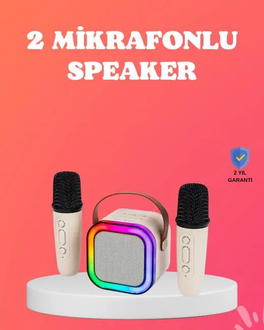 Bluetooth 5.0 Destekli Kablosuz Karaoke Hoparlör