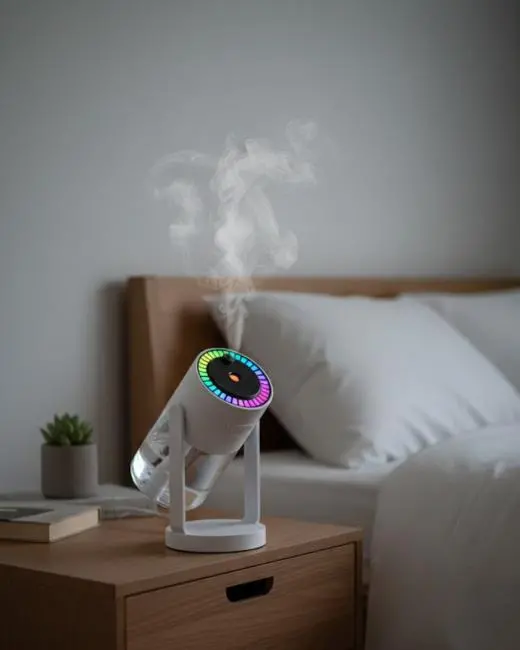 Araç ve Ev İçin Hava Nemlendirici Projektörlü Sessiz Buhar