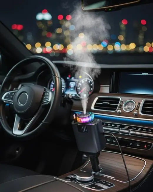 Araç İçi Nemlendirici Aromaterapi ve Hızlı Şarj Bir Arada