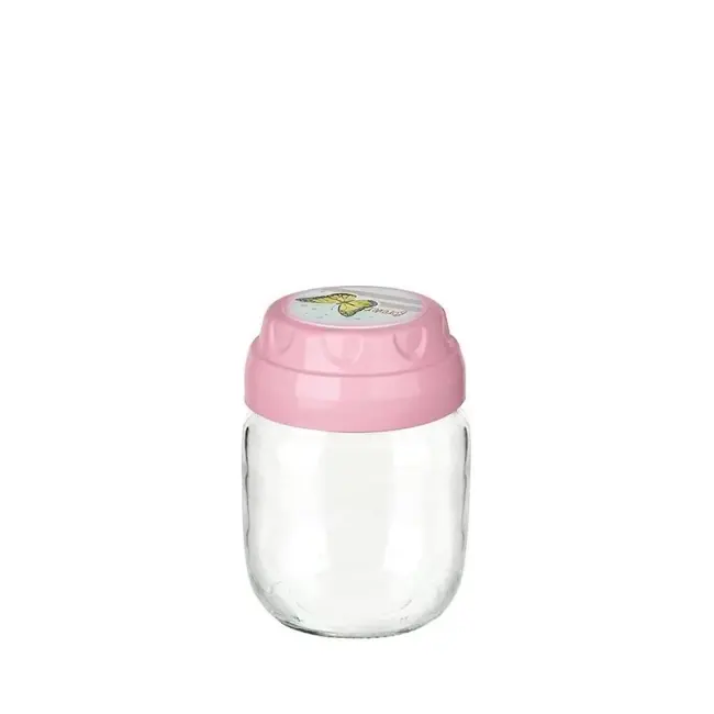 Vintage  Dekoratif  Desenli Cam Kavanoz 425ml - 14,3 Oz