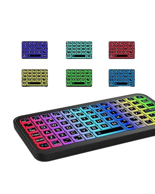 Kompakt Siyah RGB Işıklı Bluetooth Mini Klavye