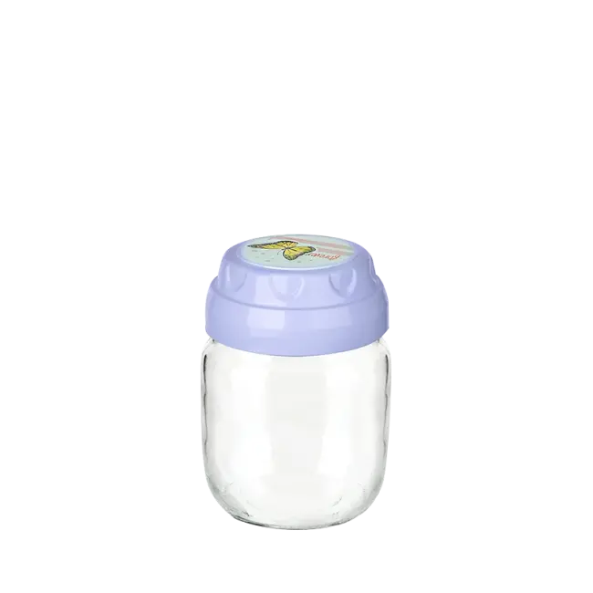 3lü Set Vintage Dekoratif Desenli Cam Kavanoz 425ml - 14,3 Oz