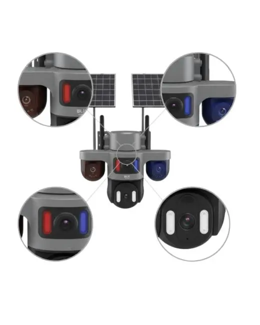 Çift Solar Panelli 4G Kablosuz IP Güvenlik Kamerası 9MP ve Hareket Takipli