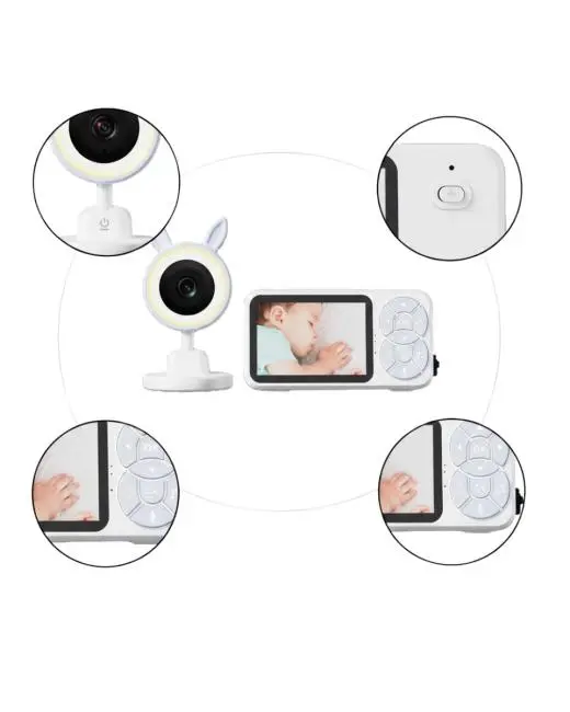 Karşılıklı Sesli Bebek Kamerası 4x Zoom Sıcaklık Sensörlü
