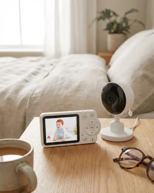 Sıcaklık Sensörlü Güvenli Bebek Kamerası İki Yönlü Ses