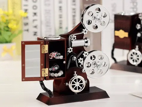 Projektör Şeklinde Takı Çekmeceli Müzik Kutusu