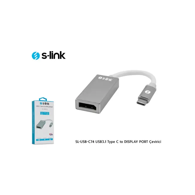 S-LINK SL-USB-C74 Type-C to DISPLAY PORT (DP) Metal Çevirici(1923)