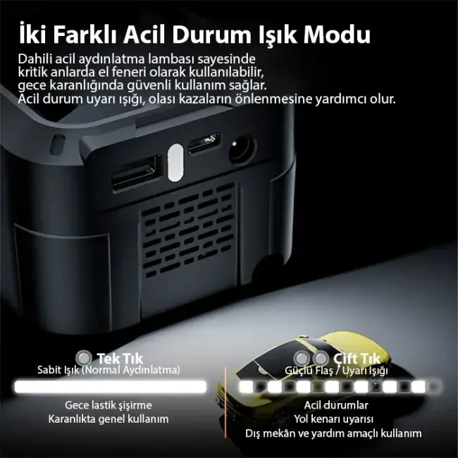 EZERE AirForce Pump Taşınabilir Araba yüksek güçlü elektrikli kablosuz lastik hava pompası-(5775)