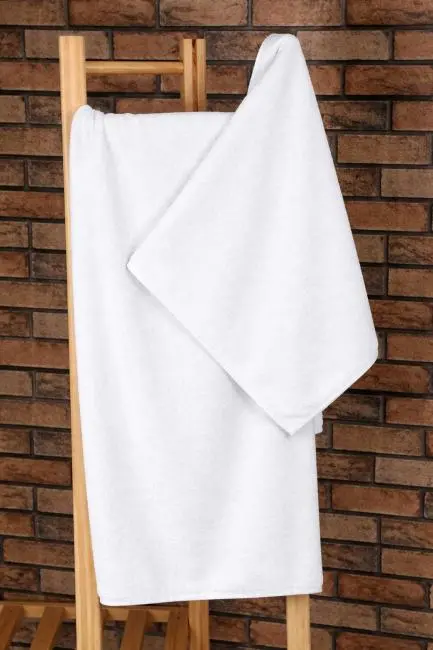 2 Parça %100 Pamuklu Soft Lüx Banyo Havlu Seti Beyaz