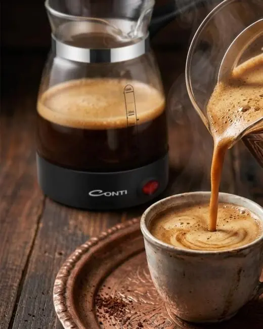 Elektrikli Cam Türk Kahvesi Makinesi 0.5 Litre 650W Kahve Yapma Makinesi