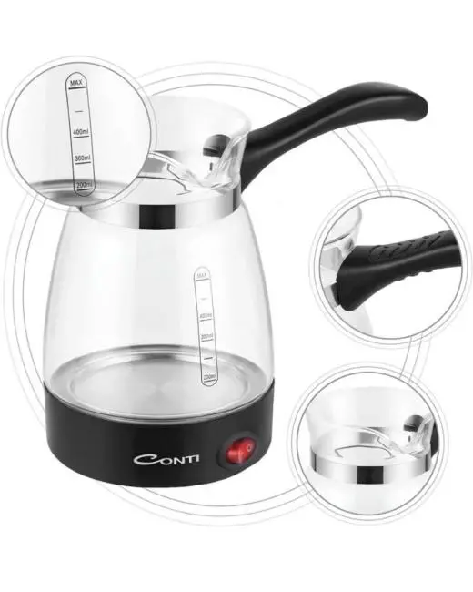 Elektrikli Cam Türk Kahvesi Makinesi 0.5 Litre 650W Kahve Yapma Makinesi