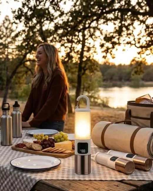 Outdoor Kamp Feneri USB Şarjlı Yüksek Parlaklık Güç Ekranlı LED Aydınlatma