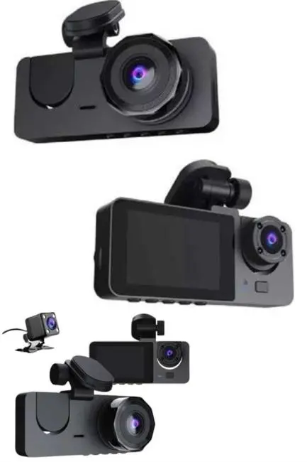 Yol Kayıt Araç Kamerası HD DVR 3 Kameralı 2.0in Ekranlı Ön İç Arka