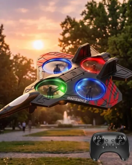 Uzaktan Kumandalı Drone Uçak LED Işıklı 360 Derece Akrobatik Hareket Özellikli