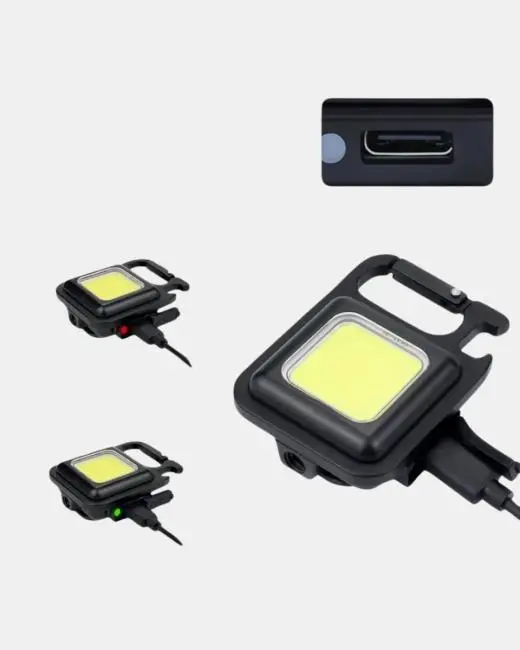 USB Type-C Şarjlı Mini Fener – Manyetik Katlanabilir ve Şişe Açacaklı Tasarım