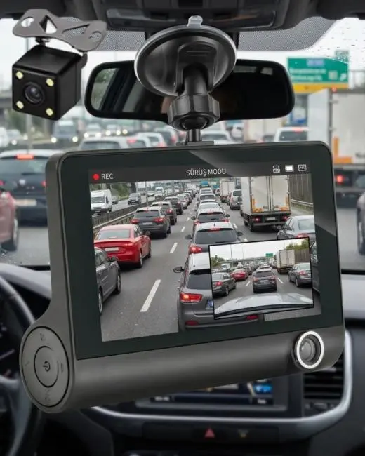 Gece Görüşlü Araç İçi Kamera Full HD Park Modlu