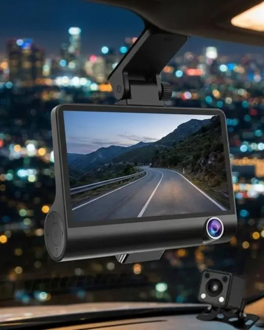 Çift Kameralı Araç İçi Kamera Full HD 1080P Gece Görüş ve Park Modlu