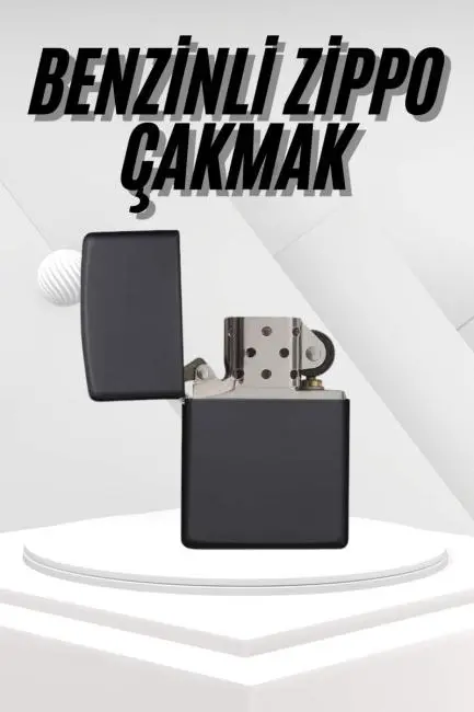 Hediyelik Zarif  Siyah Benzinli Çakmak