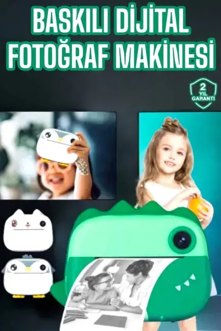 Çocuklar İçin Özel Fotoğraf Makinesi Printer Kamera Taşınabilir HD