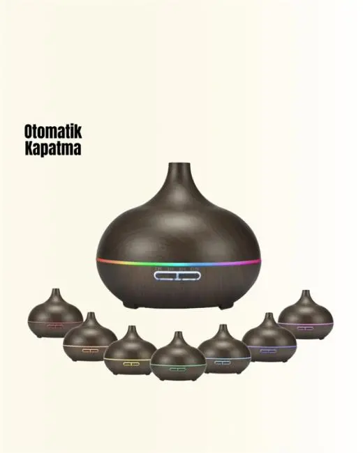 7 Renk Işıklı Ultrasonik Hava Difüzörü – Sessiz ve Güvenli Kullanım