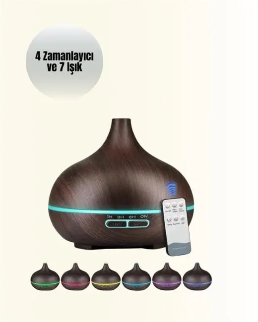 7 Renk Işıklı Ultrasonik Hava Difüzörü – Sessiz ve Güvenli Kullanım